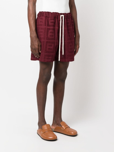 Shop Oas Company Terry Towelled Shorts In Red