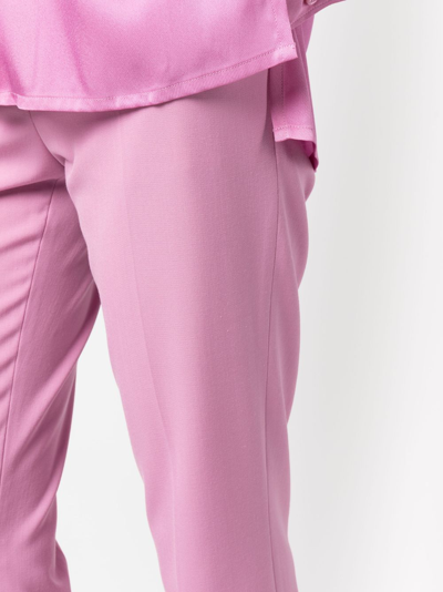 Shop Moschino Virgin Wool-blend Cropped Trousers In Pink