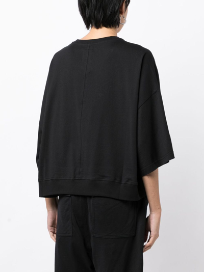 Rick Owens Logo-embroidered Cotton T-shirt In Black