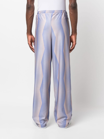 Shop Acne Studios Graphic-print Straight Trousers In Purple