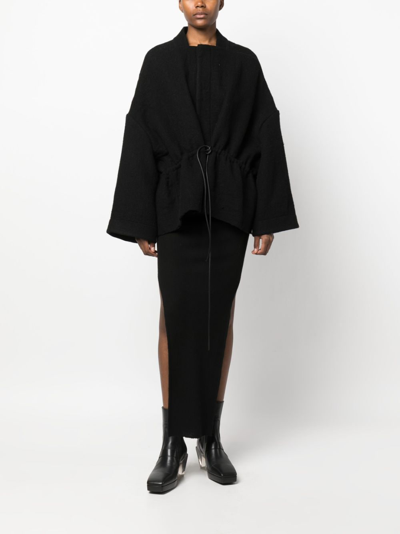 Rick Owens Sail Wide-sleeve Virgin Wool Jacket In Black