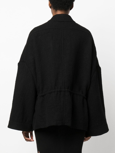 Shop Rick Owens Sail Wide-sleeve Virgin Wool Jacket In Black