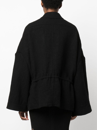 Rick Owens Sail Wide-sleeve Virgin Wool Jacket In Black