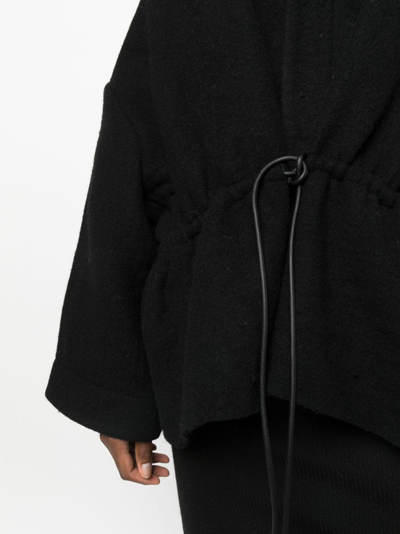 Shop Rick Owens Sail Wide-sleeve Virgin Wool Jacket In Black