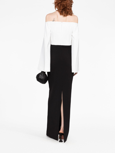 Shop Solace London Eliana Wide-sleeve Maxi Dress In Black