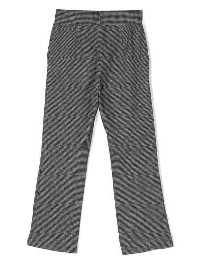 Monnalisa Houndstooth-pattern Flared Trousers In Black