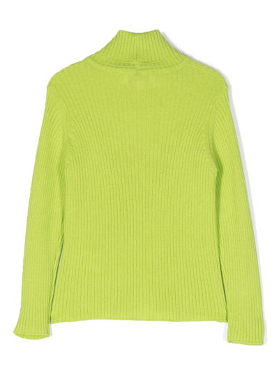 Shop Pucci Junior Logo-print Knitted Jumper In Green