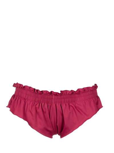 Shop Frankies Bikinis Pippa Ruffle-detail Bikini Bottoms In Red