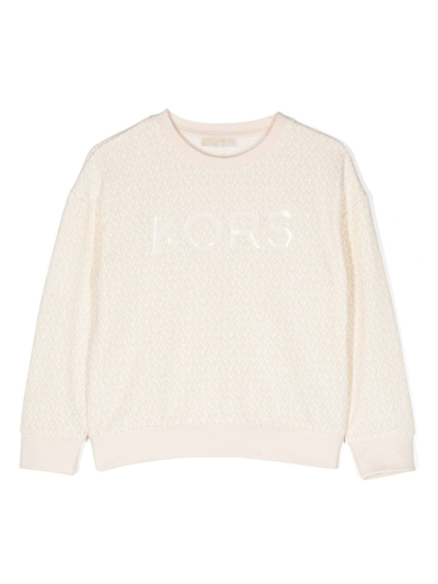 Shop Michael Kors Logo-print Cotton Sweatshirt In Neutrals