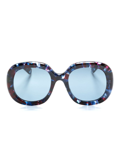 Shop Chloé Gayia Square-frame Sunglasses In Blue
