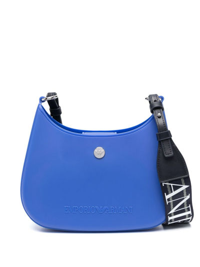 Shop Emporio Armani Gummy Crossbody Bag In Blue