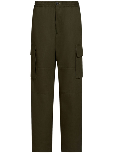 Shop Marni Gabardine Cargo Trousers In Brown
