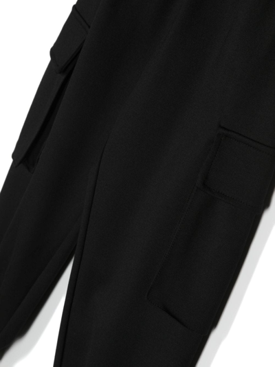 Shop Balmain Cargo Track Pants In Black