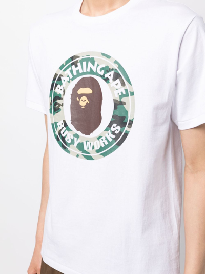 Shop A Bathing Ape Logo-print Short-sleeve T-shirt In White