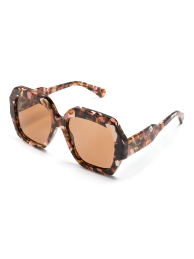 Chloé Gayia Square-frame Sunglasses In Brown
