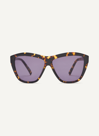 Shop Dkny City Native Modern Rectangle Sunglasses In Black Tortoise