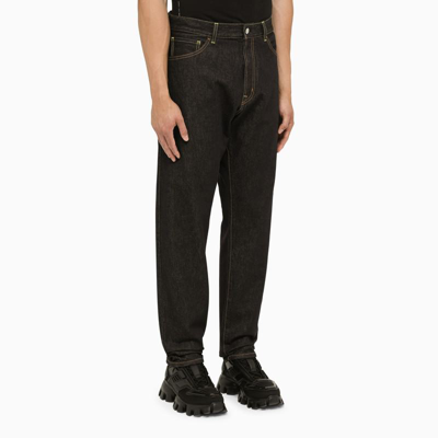 Shop 7 Moncler X Frgmt Dark Loose Denim Jeans In Blue