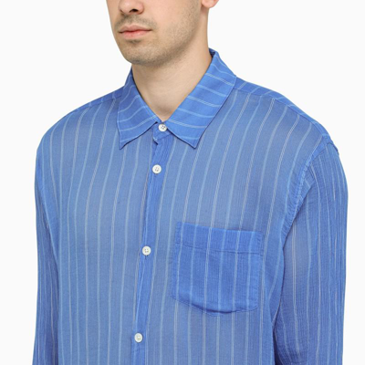 Shop Our Legacy Striped Blue Shirt In Brown
