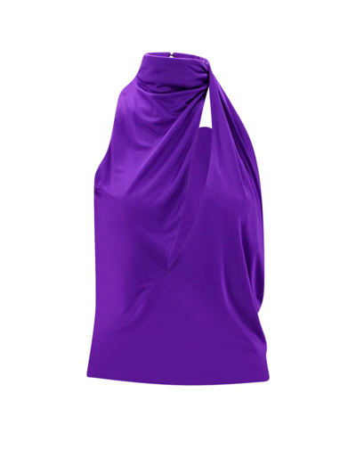 Shop Versace Top In Purple