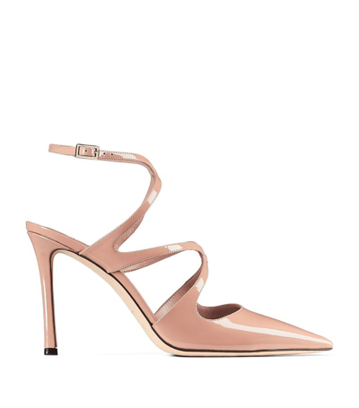 Shop Jimmy Choo Azia 95 Leather Pumps In Pink