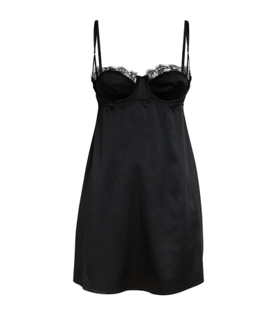 Shop Kiki De Montparnasse Lace Insert Nightdress In Black