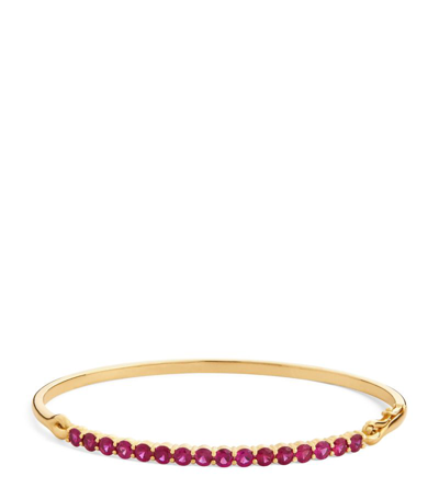 Shop Melissa Kaye Yellow Gold And Pink Sapphire Lenox Bracelet