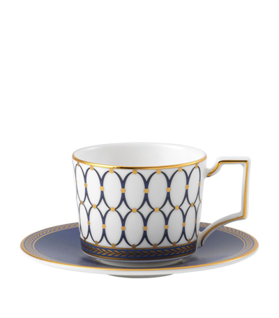 Shop Wedgwood Renaissance Coffee Cup And Saucer In Blue