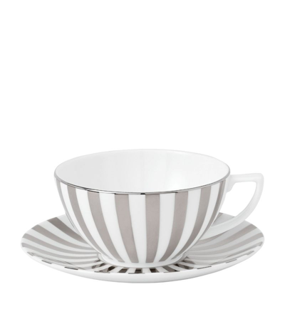 Shop Wedgwood Jasper Conran Platinum Teacup And Saucer In White