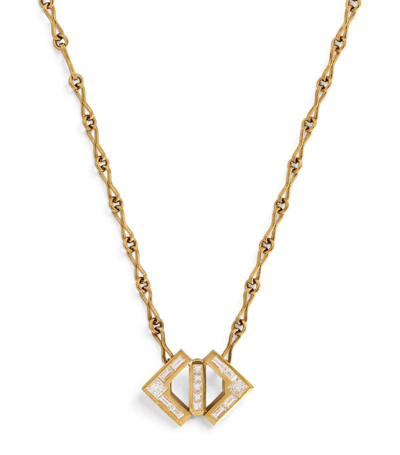 Shop Azlee Yellow Gold And Diamond Glow Necklace