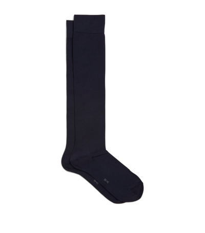 Shop Falke Cotton Touch Knee-high Socks In Navy