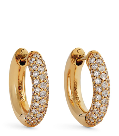 Shop Engelbert Yellow Gold And Diamond Absolute Creoles Earrings
