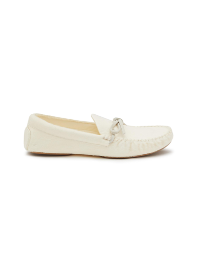Shop The Row Lucca Pony Leather Moccasins In Neutral