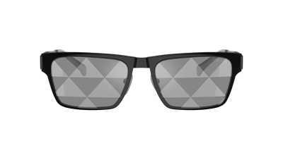 Shop Prada Man Sunglasses Pr 71zs In Grey Tampo Triangles Silver