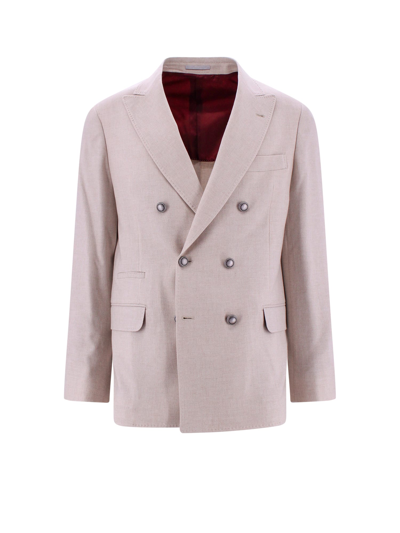 Shop Brunello Cucinelli Blazer In Beige