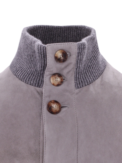 Shop Brunello Cucinelli Jacket In Grey