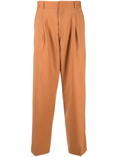 Shop Costumein Amber Orange Cropped Tailored Trousers In Arancione