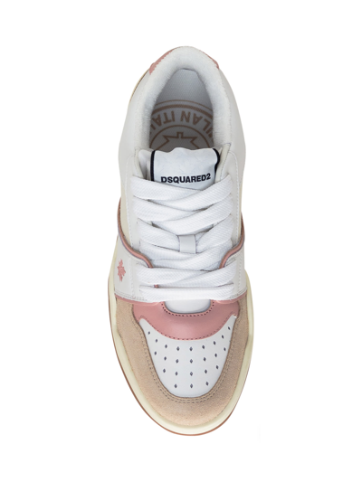 Shop Dsquared2 Spiker Sneaker In Bianco-beige-rosa