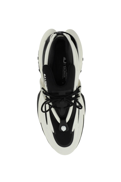 Shop Balmain Unicorn Sneakers In Noir Blanc (white)
