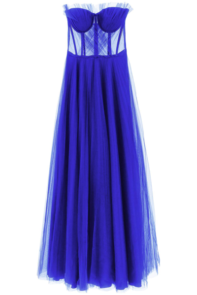 Shop 19:13 Dresscode Long Bustier Dress In Electric Blue (blue)