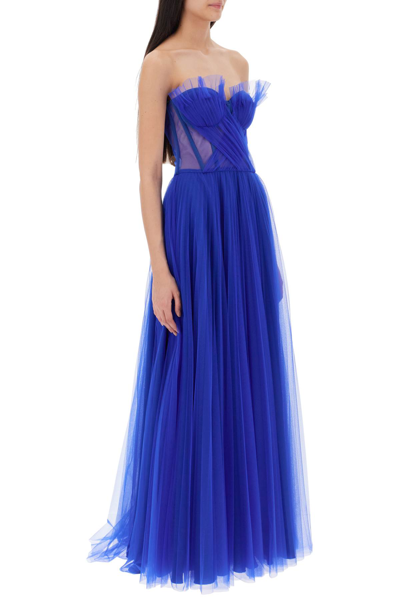 Shop 19:13 Dresscode Long Bustier Dress In Electric Blue (blue)