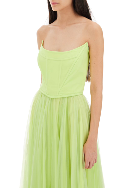 Shop 19:13 Dresscode Long Bustier Dress With Shaped Neckline In Pistacchio
