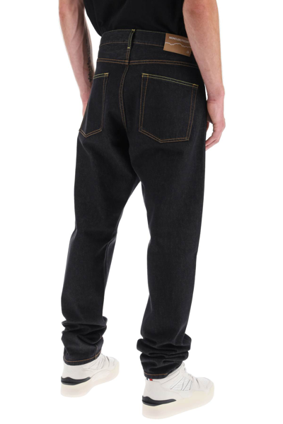 Shop Moncler Genius Loose Fit Jeans In Blue Demin (black)