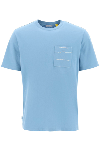 Shop Moncler Genius Pocket T-shirt In Pastel Blue (light Blue)