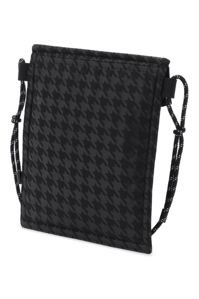 Shop Moncler Genius Houndstooth Print Crossbody Bag In Black (black)