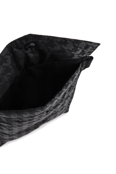 Shop Moncler Genius Houndstooth Print Crossbody Bag In Black (black)