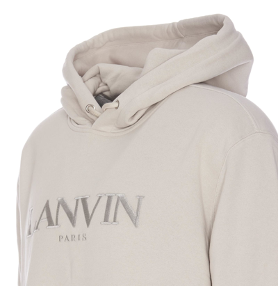 Shop Lanvin Logo Hoodie In Grey