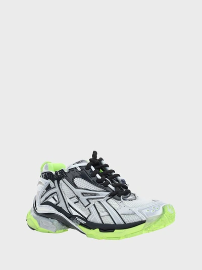 Shop Balenciaga Runner Sneakers In White/black/fluo Yell