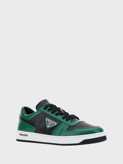 Shop Prada Downtown Sneakers In Nero+verde