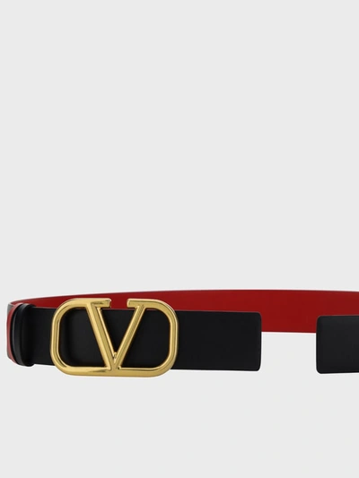 Shop Valentino Garavani Belt In Nero/rouge Pur