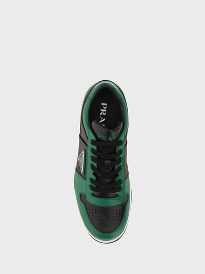 Shop Prada Downtown Sneakers In Nero+verde